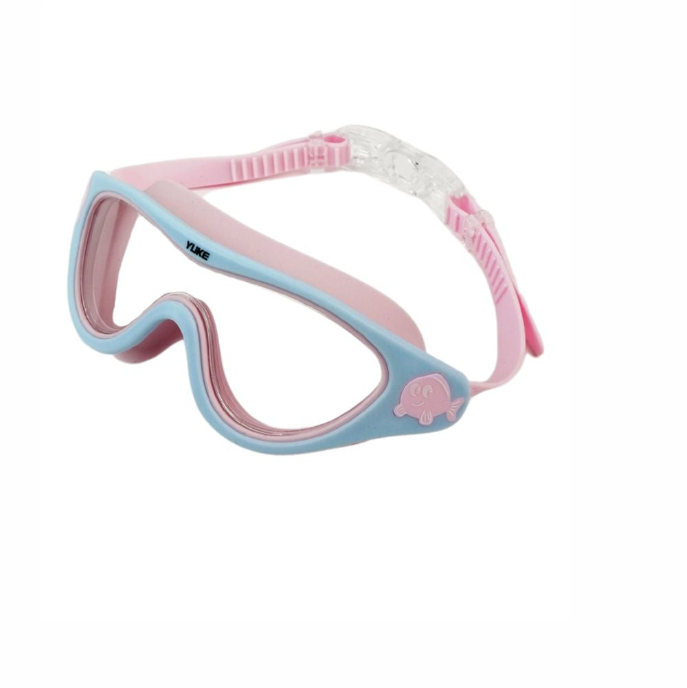 Side Fish Pastel Blue & Pink  Anti Fog UV Protection Leakproof Design Swim Goggles for Kids, 4yrs  - 10yrs