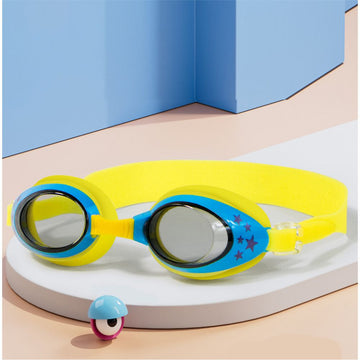 Starry Yellow Anti Fog UV Protection Leakproof Design Swim Goggles for Kids, 3yrs - 8yrs