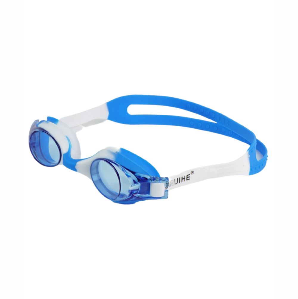 Tie Dye White with Blue Anti Fog UV Protection Leakproof Design Swim Goggles for Kids, 1yr - 4yrs