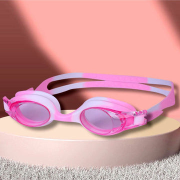 Tie Dye White with Pink Anti Fog UV Protection Leakproof Design Swim Goggles for Kids, 1yr - 4yrs