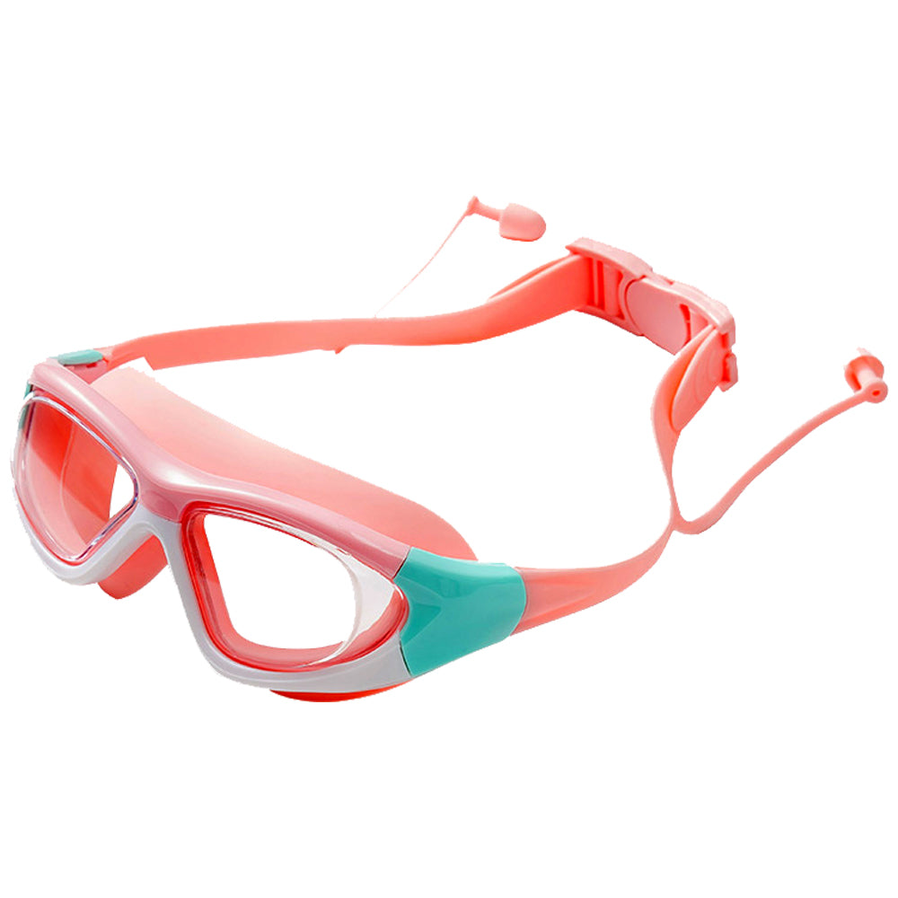 White Bordered Pink Anti Fog UV Protection Leakproof Design Swim Goggles for Kids, 4yrs  - 10yrs