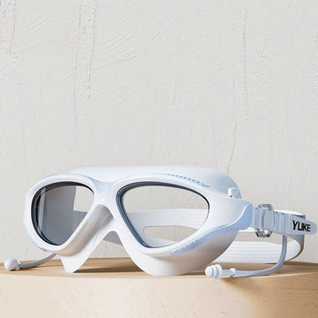 White with Light Blue Clip style  Anti Fog UV Protection leakproof design Swim Goggles for Adults