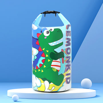 Blue Dino Big Size Clip on & Backpack style Waterproof Swimming Bag/ Beach Bag