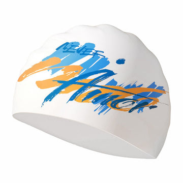 White Amor Swimming Cap for Kids and Adults, 10 years and above.