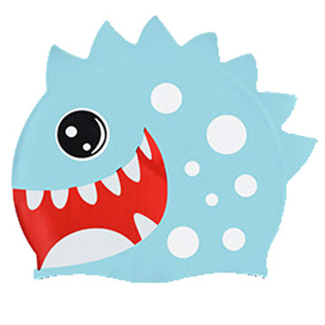 3d White Polka Mint , Silicone Kids Swim Cap, 5 years -15 years