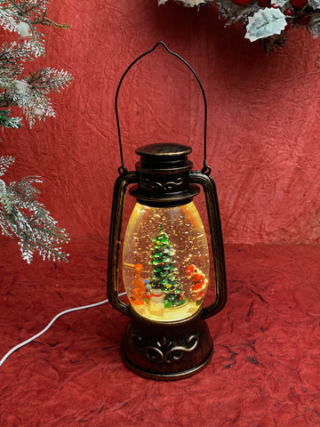 Trio Rotating Christmas Tree Musical Glitter Water Light, Christmas Snow Lantern