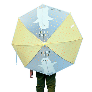 Yellow Translucent Brave Spirit Kelly Jo Teddy print, Rain and All-season Umbrella for Kids & Adults