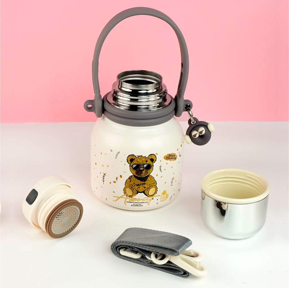 Thermos Shiny Gold Ted Stainless Steel premium Insulated Bottle, 600ml