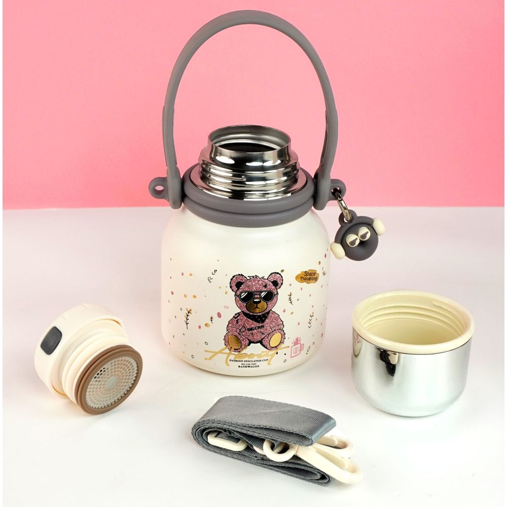 Thermos Shiny Rose Gold Ted Stainless Steel premium Insulated Bottle, 600ml
