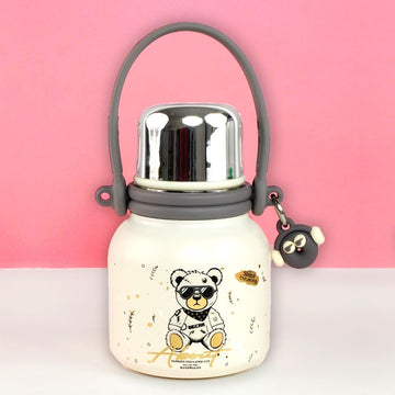 Thermos Shiny White Ted Stainless Steel premium Insulated Bottle, 600ml