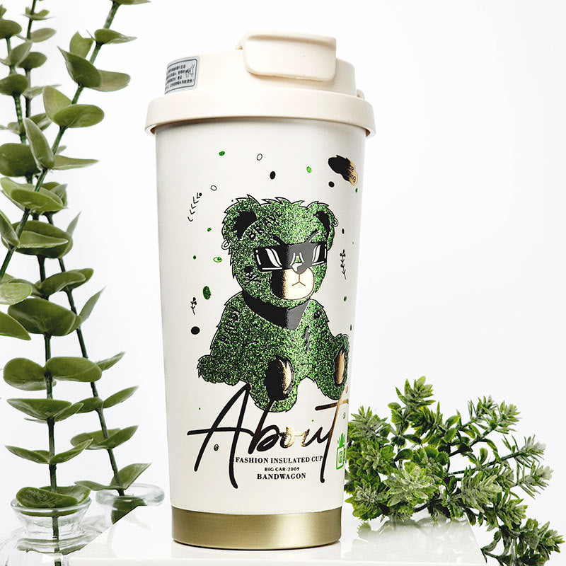 Shiny Green Ted Stainless Steel premium Insulated Detox Infuser Bottle with Tea and Fruit Infuser attachment, 520ml