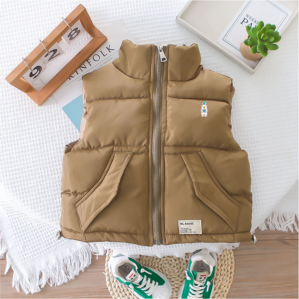 Olive Green Brown Puffer Jacket And Matching Track Suit 3 Pcs Winterwear Set For Toddlers And Kids