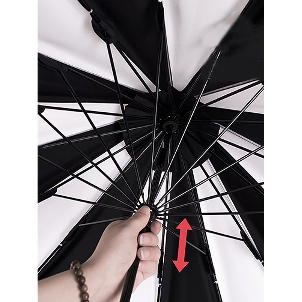 Black & white Pagoda Style Umbrella for Teens and Adults - Little Surprise BoxBlack & white Pagoda Style Umbrella for Teens and Adults