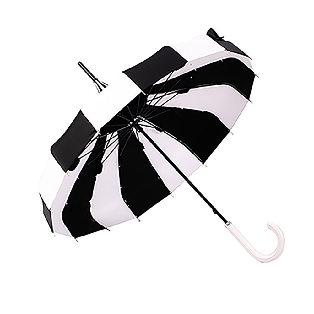 Black & white Pagoda Style Umbrella for Teens and Adults - Little Surprise BoxBlack & white Pagoda Style Umbrella for Teens and Adults
