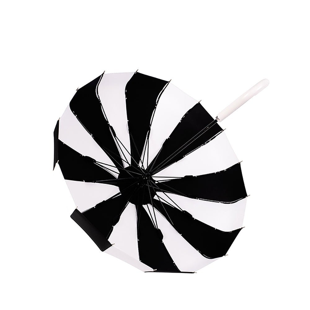 Black & white Pagoda Style Umbrella for Teens and Adults - Little Surprise BoxBlack & white Pagoda Style Umbrella for Teens and Adults