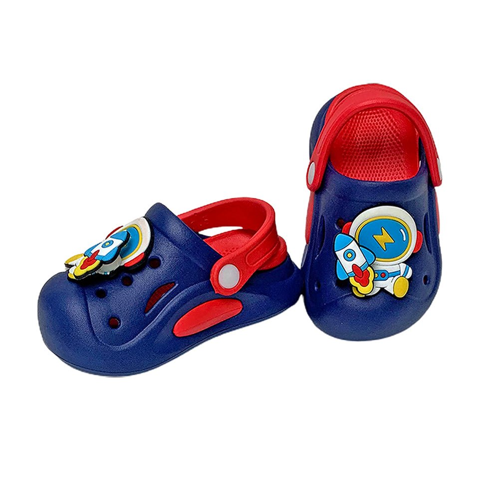 Blue & Red spinning rocket Slip on Clogs, Summer/Monsoon all season Footwear for Toddlers & Kids - Little Surprise BoxBlue & Red spinning rocket Slip on Clogs, Summer/Monsoon all season Footwear for Toddlers & Kids