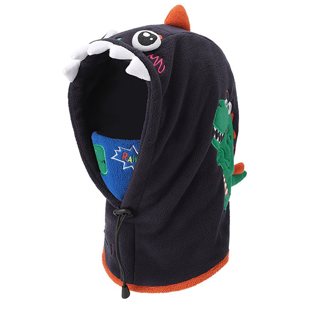 Blue Square Dino Fleece Winter Cap covering Mouth, Neck and Head - Little Surprise BoxBlue Square Dino Fleece Winter Cap covering Mouth, Neck and Head