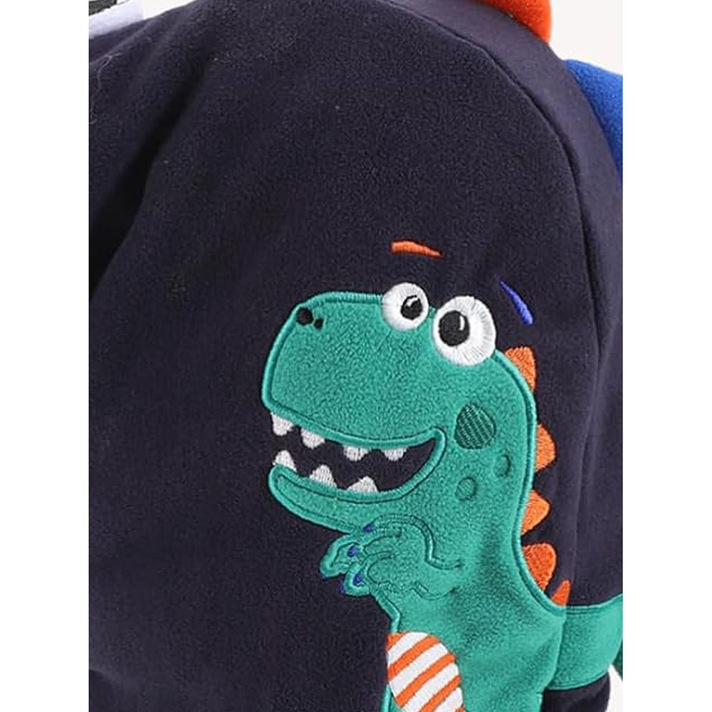 Blue Square Dino Fleece Winter Cap covering Mouth, Neck and Head - Little Surprise BoxBlue Square Dino Fleece Winter Cap covering Mouth, Neck and Head