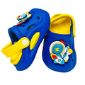 Blue & Yellow spinning rocket Slip on Clogs, Summer/Monsoon all season Footwear for Toddlers & Kids - Little Surprise BoxBlue & Yellow spinning rocket Slip on Clogs, Summer/Monsoon all season Footwear for Toddlers & Kids