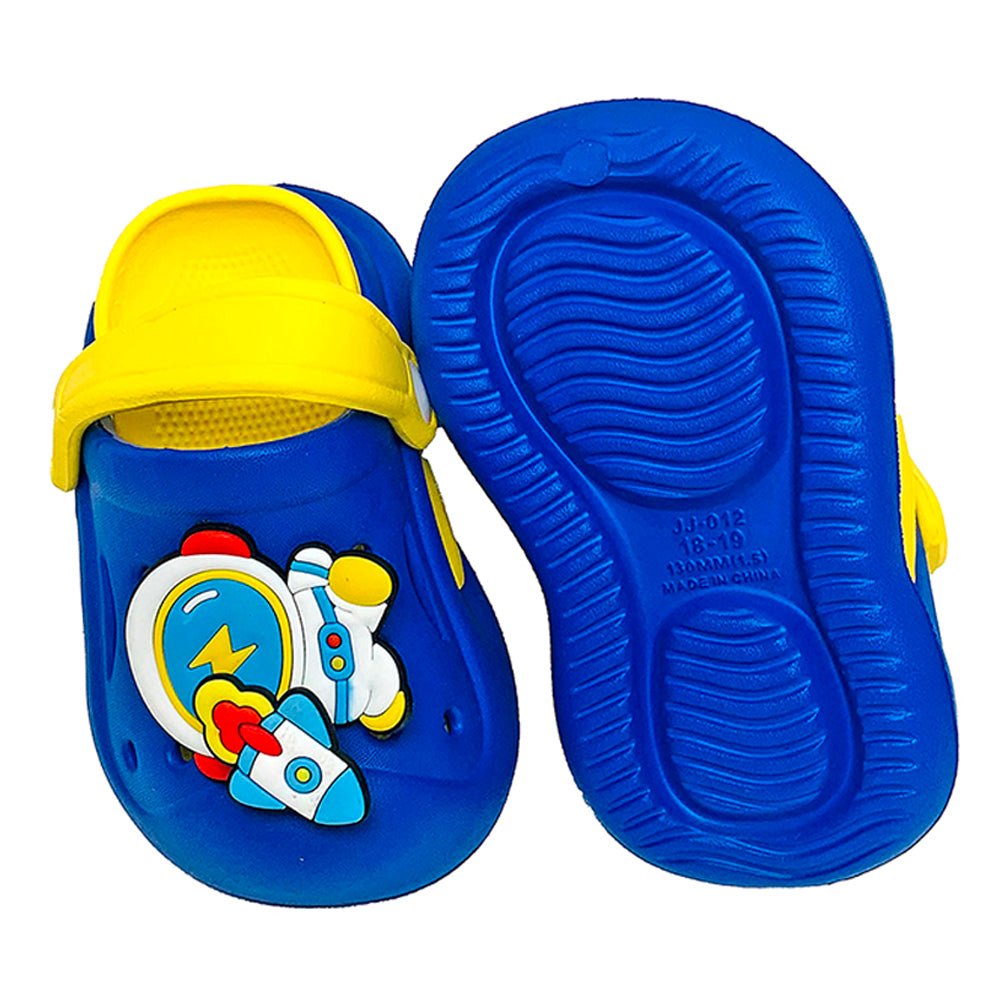Blue & Yellow spinning rocket Slip on Clogs, Summer/Monsoon all season Footwear for Toddlers & Kids - Little Surprise BoxBlue & Yellow spinning rocket Slip on Clogs, Summer/Monsoon all season Footwear for Toddlers & Kids