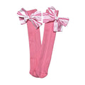 Blush Pink Striped 3d Big Bow Socks for Kids. - Little Surprise BoxBlush Pink Striped 3d Big Bow Socks for Kids.