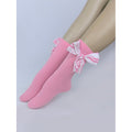 Blush Pink Striped 3d Big Bow Socks for Kids. - Little Surprise BoxBlush Pink Striped 3d Big Bow Socks for Kids.
