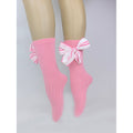 Blush Pink Striped 3d Big Bow Socks for Kids. - Little Surprise BoxBlush Pink Striped 3d Big Bow Socks for Kids.