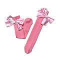 Blush Pink Striped 3d Big Bow Socks for Kids. - Little Surprise BoxBlush Pink Striped 3d Big Bow Socks for Kids.