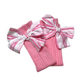 Blush Pink Striped 3d Big Bow Socks for Kids. - Little Surprise BoxBlush Pink Striped 3d Big Bow Socks for Kids.