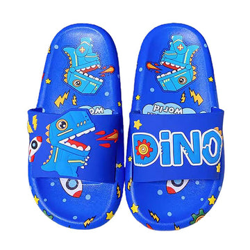 Cobalt Blue all over Dino theme Slip on Clogs, Summer/Monsoon all season Footwear for Toddlers & Kids. - Little Surprise BoxCobalt Blue all over Dino theme Slip on Clogs, Summer/Monsoon all season Footwear for Toddlers & Kids.
