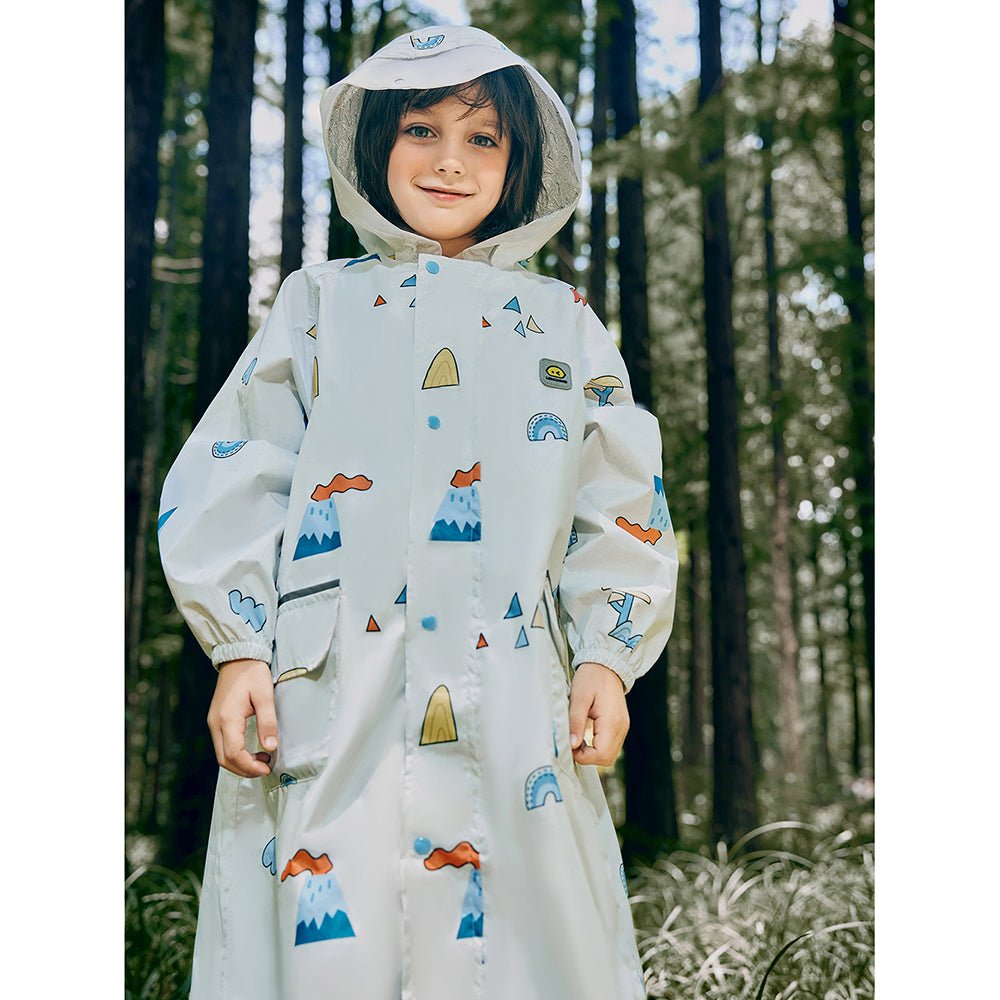 Cream Woodland Volcano Raincoat for Kids - Little Surprise BoxCream Woodland Volcano Raincoat for Kids