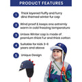 Ear Covering 3d Blue Dinosaur Winter Cap for Kids - Little Surprise BoxEar Covering 3d Blue Dinosaur Winter Cap for Kids