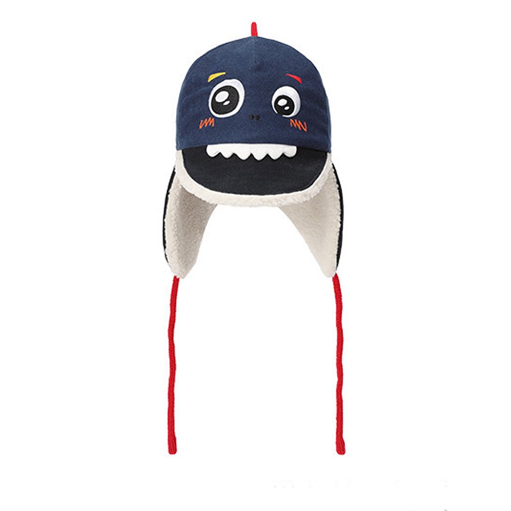 Ear Covering 3d Blue Dinosaur Winter Cap for Kids - Little Surprise BoxEar Covering 3d Blue Dinosaur Winter Cap for Kids