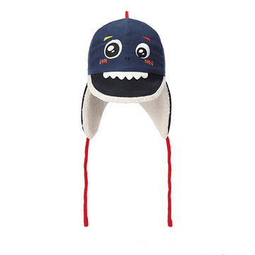 Ear Covering 3d Blue Dinosaur Winter Cap for Kids - Little Surprise BoxEar Covering 3d Blue Dinosaur Winter Cap for Kids