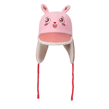 Ear Covering 3d Pink Rabbit Winter Cap for Kids - Little Surprise BoxEar Covering 3d Pink Rabbit Winter Cap for Kids