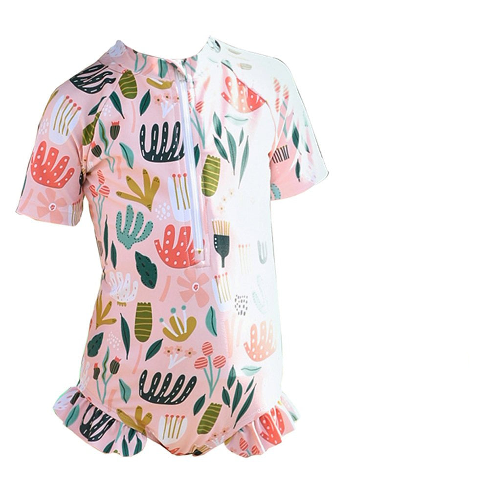Frilly Happy Cactus Print Toddlers & Kids Swimwear + Swim Cap - Little Surprise BoxFrilly Happy Cactus Print Toddlers & Kids Swimwear + Swim Cap