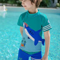 Green & Blue Shark Beach Theme Shirt & Shorts Swimwear for Kids - Little Surprise BoxGreen & Blue Shark Beach Theme Shirt & Shorts Swimwear for Kids - Little Surprise BoxGreen & Blue Shark Beach Theme Shirt & Shorts Swimwear for Kids