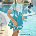 Green Color Block frock style Swimwear for Kids - Little Surprise BoxGreen Color Block frock style Swimwear for Kids - Little Surprise BoxGreen Color Block frock style Swimwear for Kids