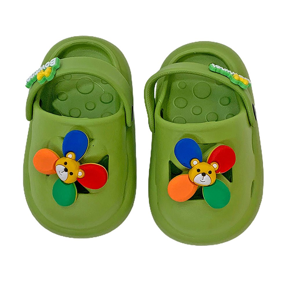 Green Pinwheel Slip on Clogs, Summer/Monsoon all season Footwear for Toddlers & Kids - Little Surprise BoxGreen Pinwheel Slip on Clogs, Summer/Monsoon all season Footwear for Toddlers & Kids