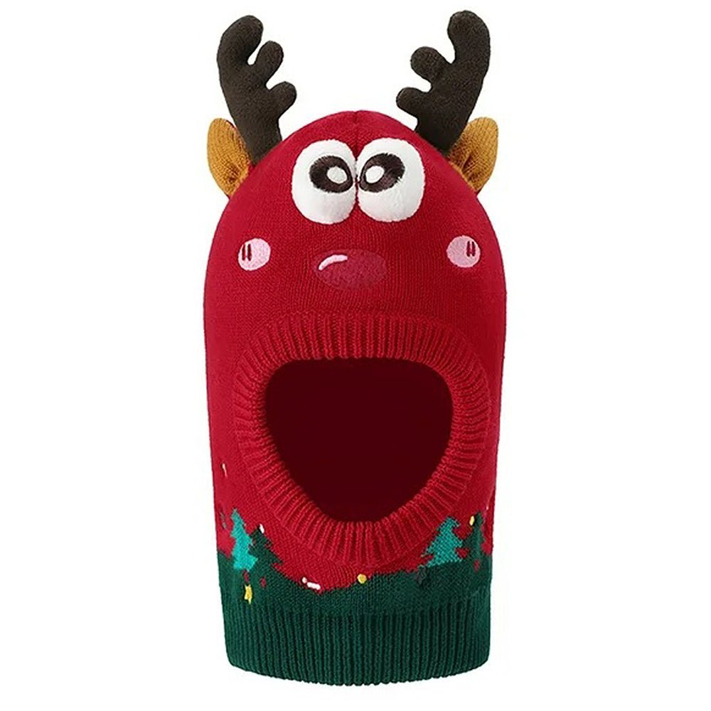 Knitted Christmas Reindeer theme Winter Cap covering Neck , Ears and Head - Little Surprise BoxKnitted Christmas Reindeer theme Winter Cap covering Neck , Ears and Head