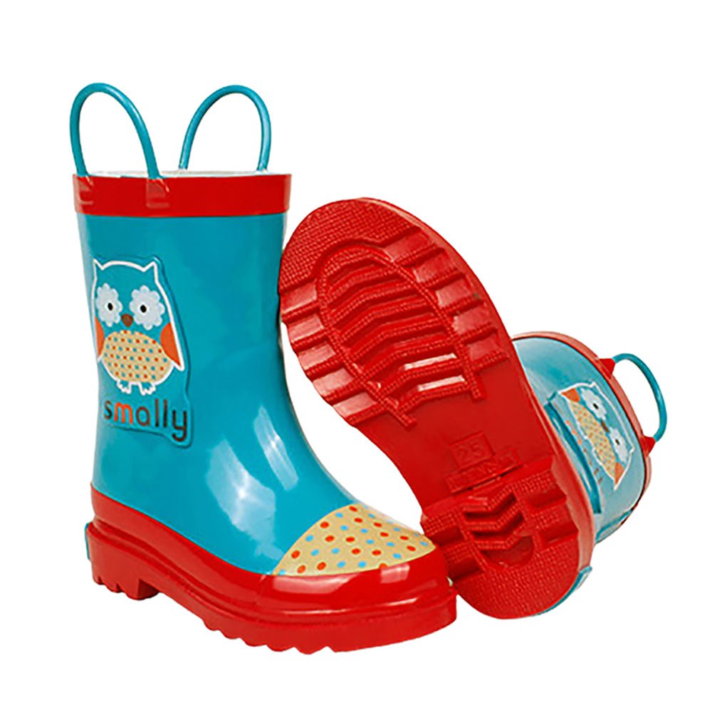 Little Surprise Box Blue Polka dots Owl Flexible Rubber Rain Gumboots for Toddlers and Kids - Little Surprise BoxLittle Surprise Box Blue Polka dots Owl Flexible Rubber Rain Gumboots for Toddlers and Kids