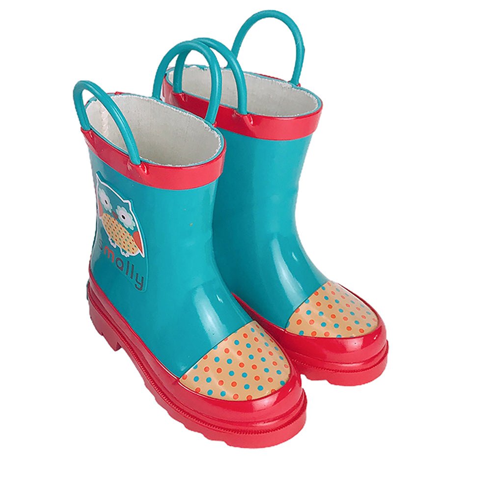 Little Surprise Box Blue Polka dots Owl Flexible Rubber Rain Gumboots for Toddlers and Kids - Little Surprise BoxLittle Surprise Box Blue Polka dots Owl Flexible Rubber Rain Gumboots for Toddlers and Kids