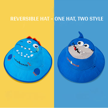 Blue Dual Side Reversible Sun Hat with UPF50+ for Toddlers& Kids