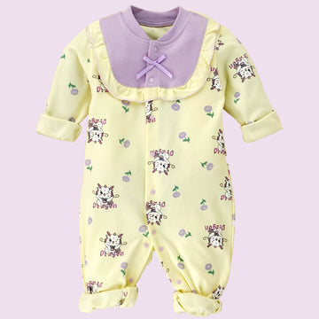 Purple Baby Dragon full sleeves jumpsuit style Romper for Tiny Toddlers