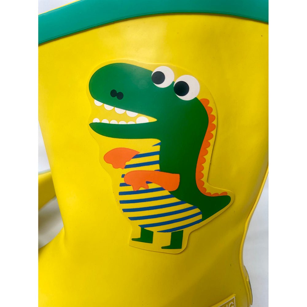 Mr. Yelosaur Stripe , Flexible Rubber Rain Gumboots for Toddlers and Kids - Little Surprise BoxMr. Yelosaur Stripe , Flexible Rubber Rain Gumboots for Toddlers and Kids