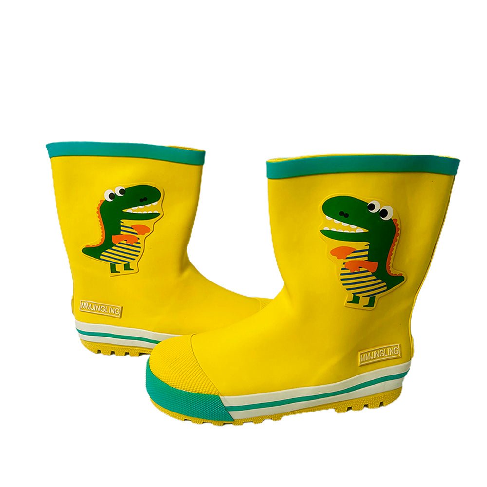 Mr. Yelosaur Stripe , Flexible Rubber Rain Gumboots for Toddlers and Kids - Little Surprise BoxMr. Yelosaur Stripe , Flexible Rubber Rain Gumboots for Toddlers and Kids
