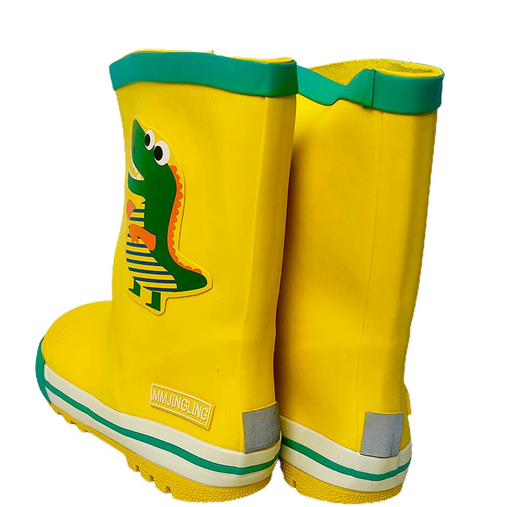 Mr. Yelosaur Stripe , Flexible Rubber Rain Gumboots for Toddlers and Kids - Little Surprise BoxMr. Yelosaur Stripe , Flexible Rubber Rain Gumboots for Toddlers and Kids