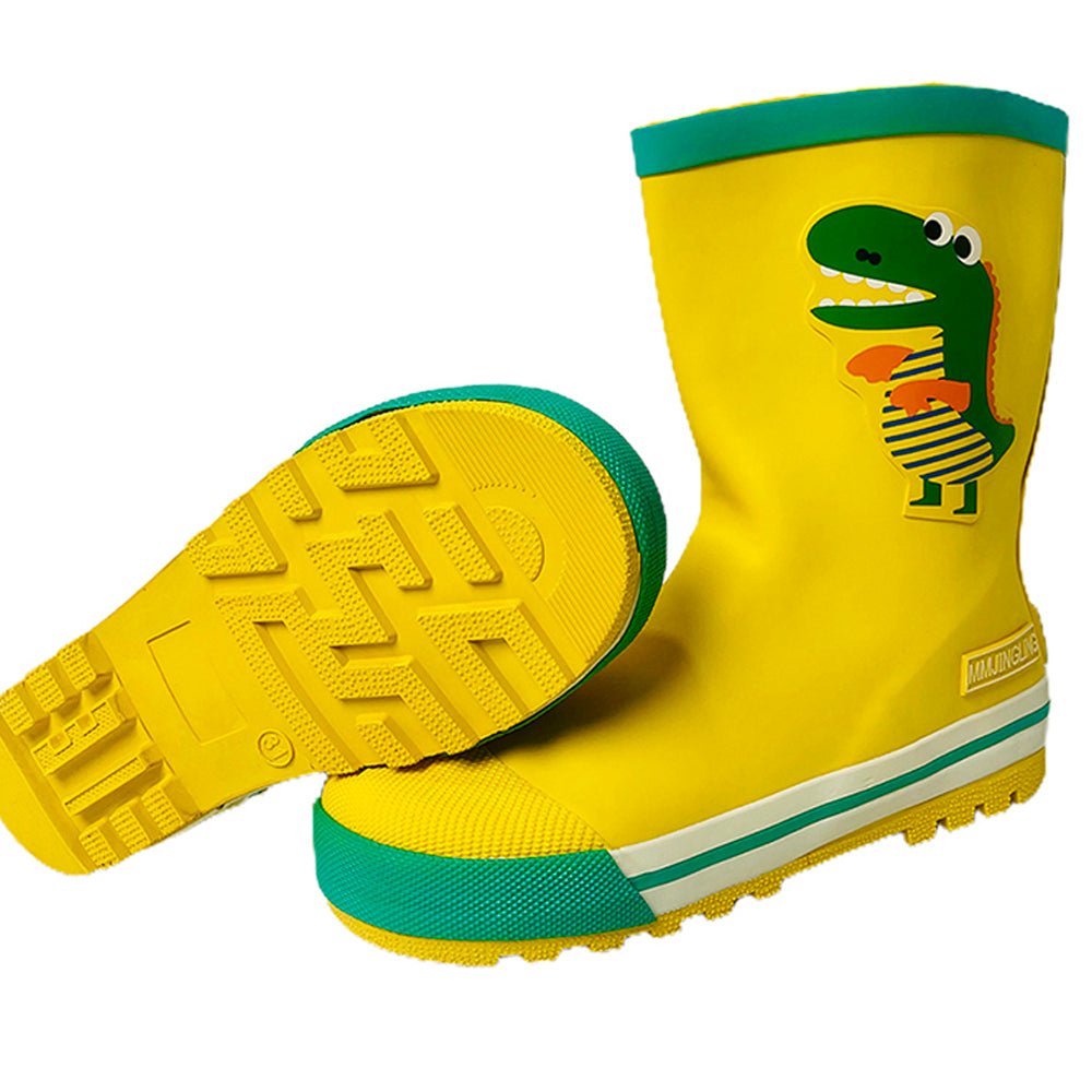 Mr. Yelosaur Stripe , Flexible Rubber Rain Gumboots for Toddlers and Kids - Little Surprise BoxMr. Yelosaur Stripe , Flexible Rubber Rain Gumboots for Toddlers and Kids