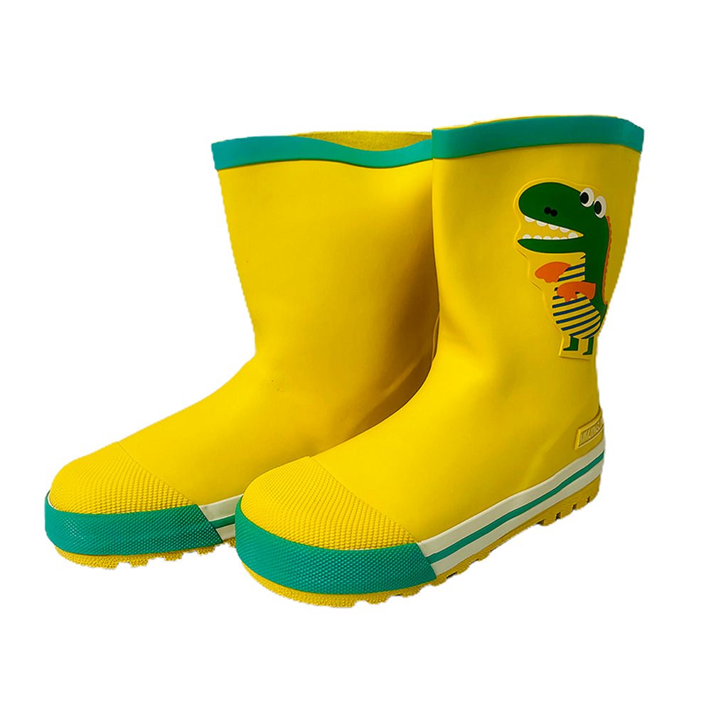 Mr. Yelosaur Stripe , Flexible Rubber Rain Gumboots for Toddlers and Kids - Little Surprise BoxMr. Yelosaur Stripe , Flexible Rubber Rain Gumboots for Toddlers and Kids