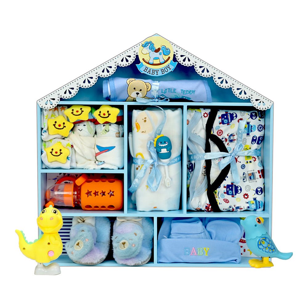 Newborn Baby Boy Wooden Nautical House Gift Hamper (0-12 months) - Little Surprise BoxNewborn Baby Boy Wooden Nautical House Gift Hamper (0-12 months)